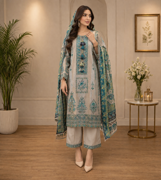 Exclusive 3 Piece Lawn Suit